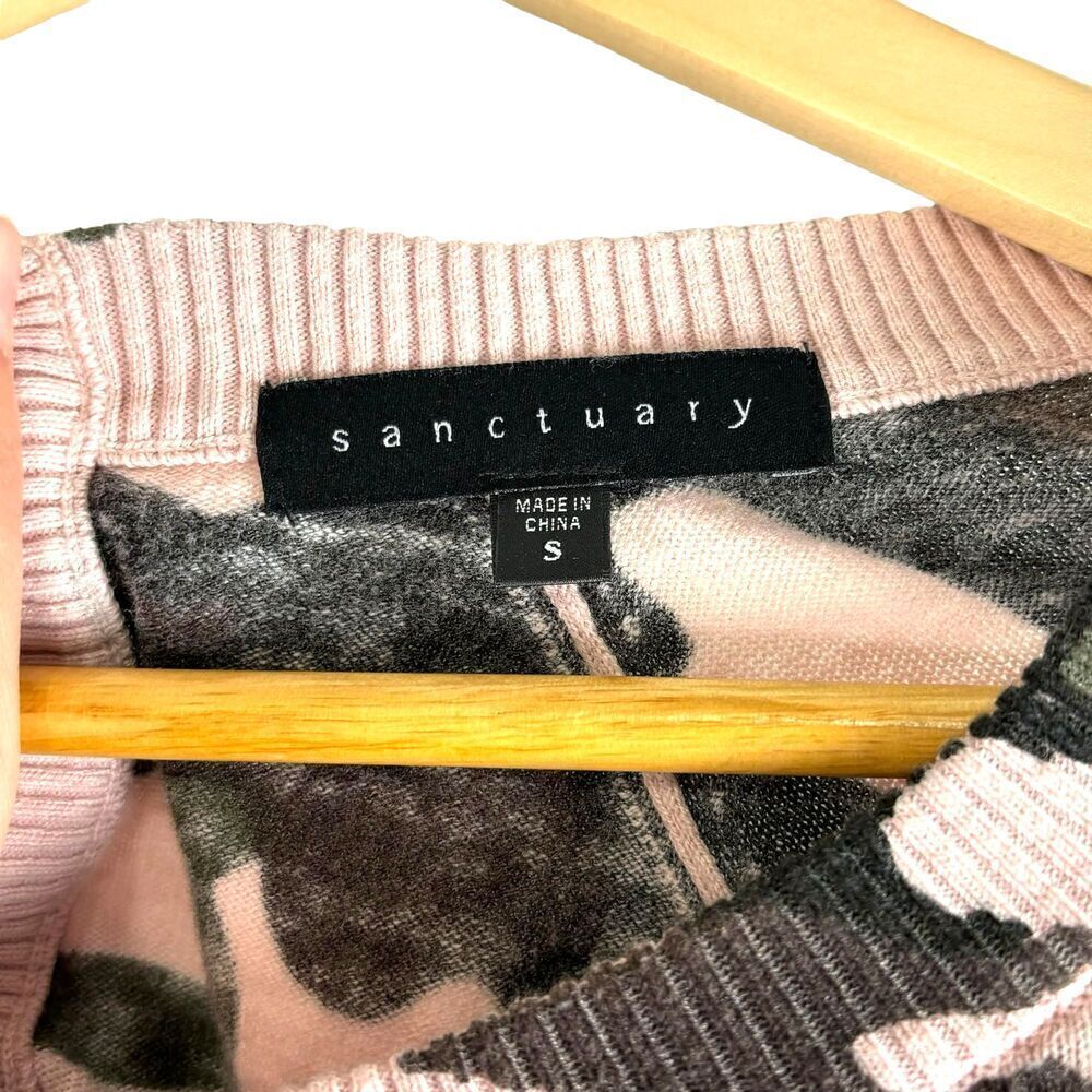 Sanctuary Trixie Lace Up Sweater Heritage Pink and Green Camo - Picture 7 of 7